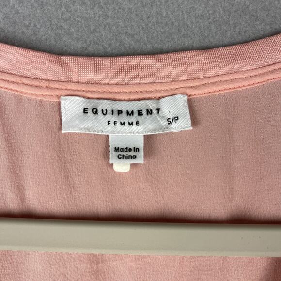 Equipment Femme Silk Tank Top Womens Small Coral Orange Minimalist Monochrome - Picture 4 of 13
